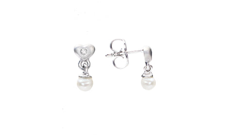 Sterling Silver Mini Diamond Accent and Pearl Jewelry for Children