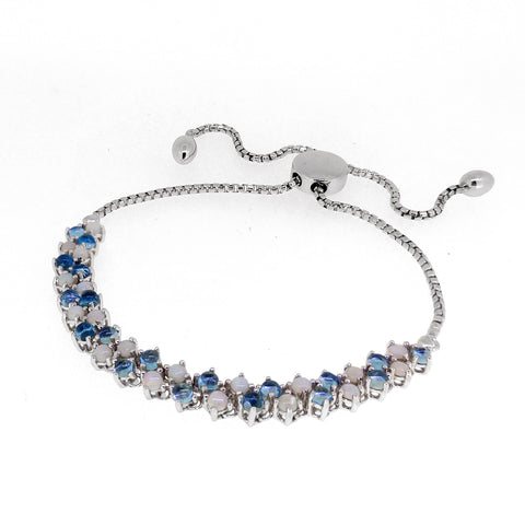 Multi Gemstone Bolo Bracelet Bangle with Gemstones