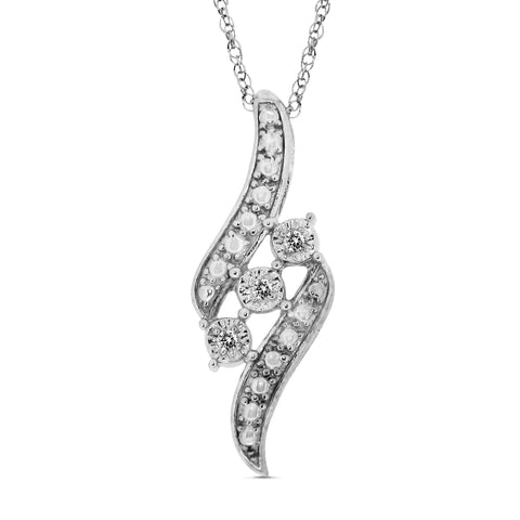 Diamond Accent Necklace for Women in Sterling Silver (Color I-J/Clarity I2-I3)