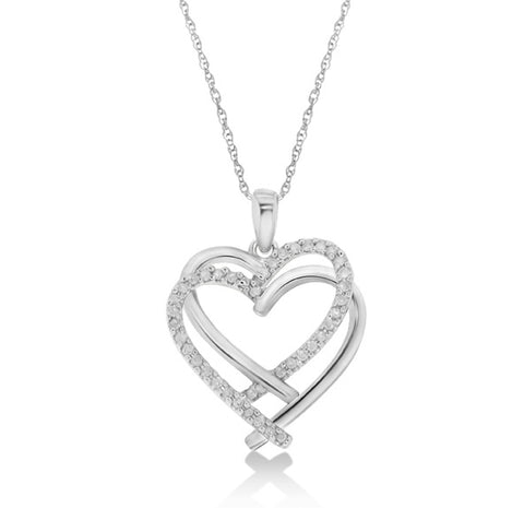 1/4 Cttw Diamond Heart Necklace in Sterling Silver