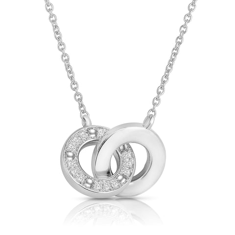 1/4 Cttw Diamond Interlocking Circle Pendant Necklace