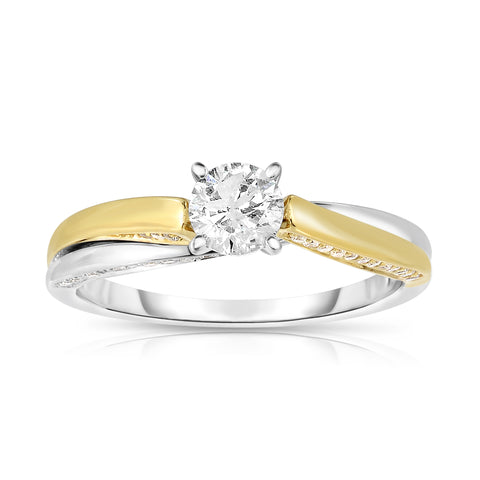 14K Gold Swirl 3/4 Cttw Diamond Engagement Ring (Various Sizes)