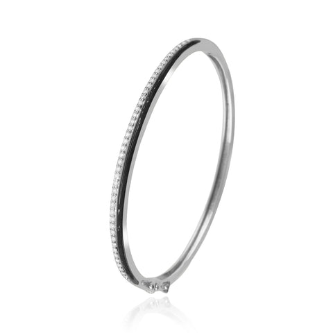 0.50 Cttw Diamond Black Bracelet, Sterling Silver