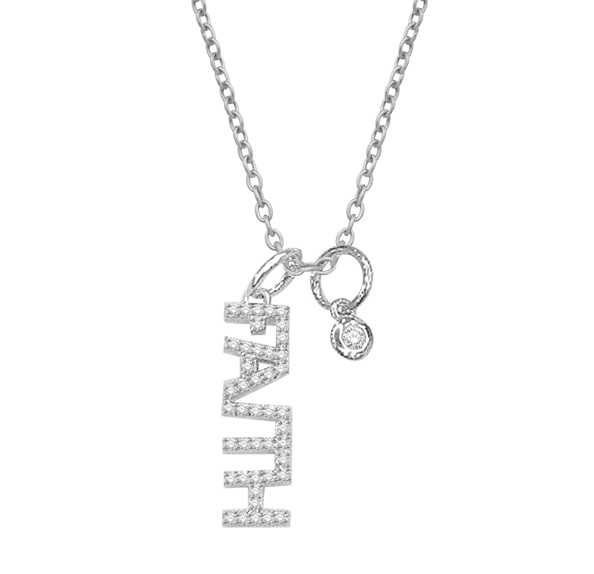 0.15 Cttw Diamond Faith Pendant, Sterling Silver