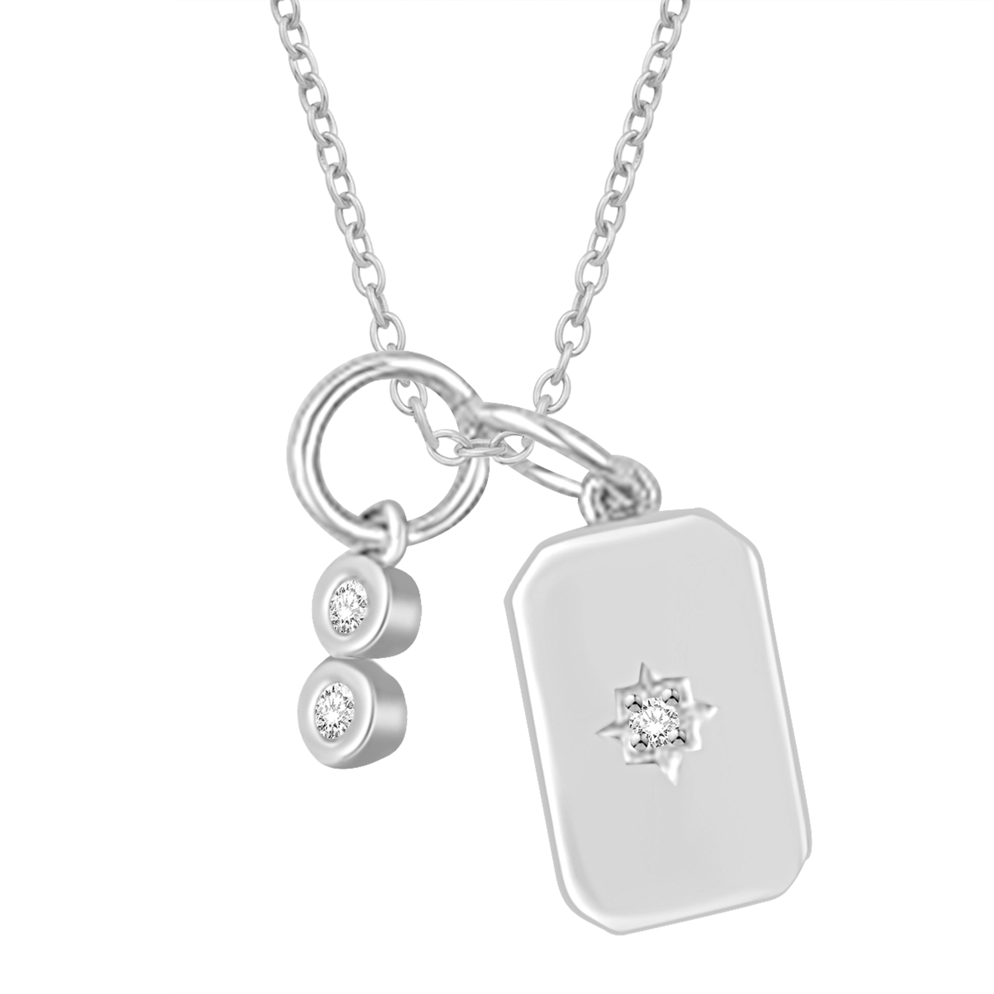 0.05 Cttw Diamond Charm & Pendant, Sterling Silver