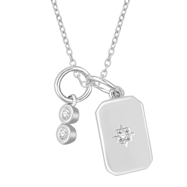 0.05 Cttw Diamond Charm & Pendant, Sterling Silver