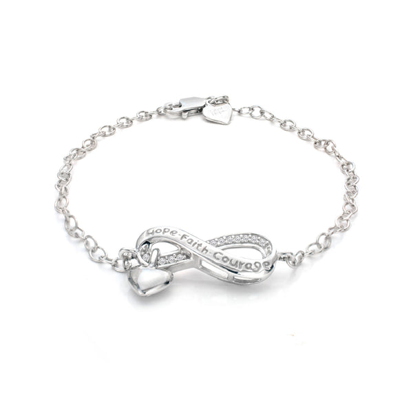 1/10 Cttw Diamond Infinity Heart Chain Bracelet
