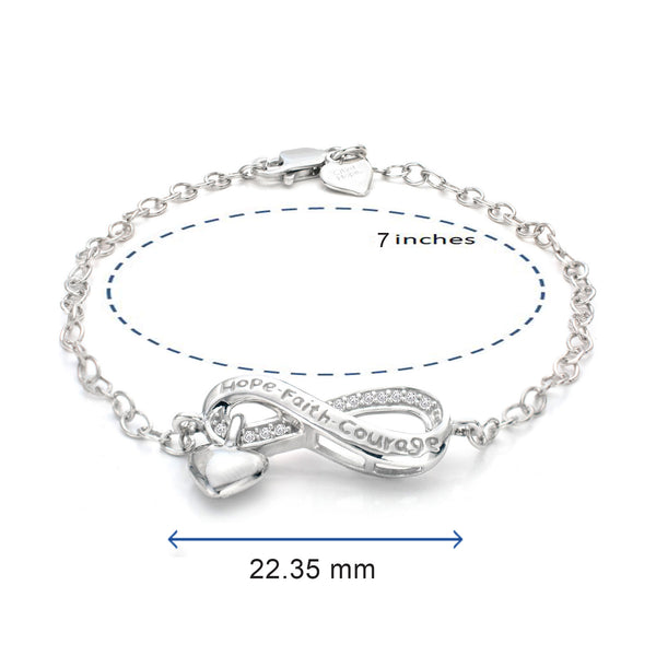 1/10 Cttw Diamond Infinity Heart Chain Bracelet
