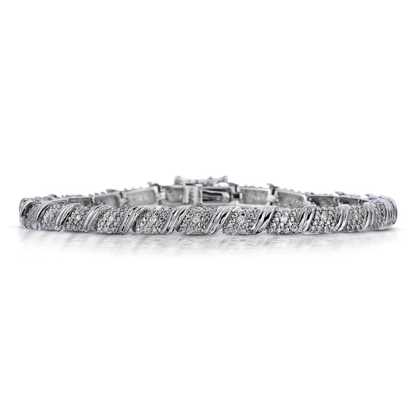 0.26 Cttw Bracelet, Sterling Silver