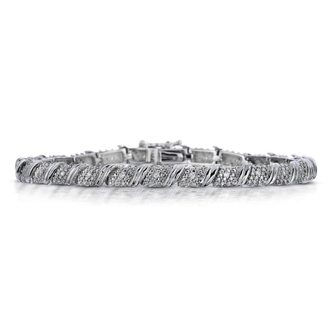 0.26 Cttw Bracelet, Sterling Silver
