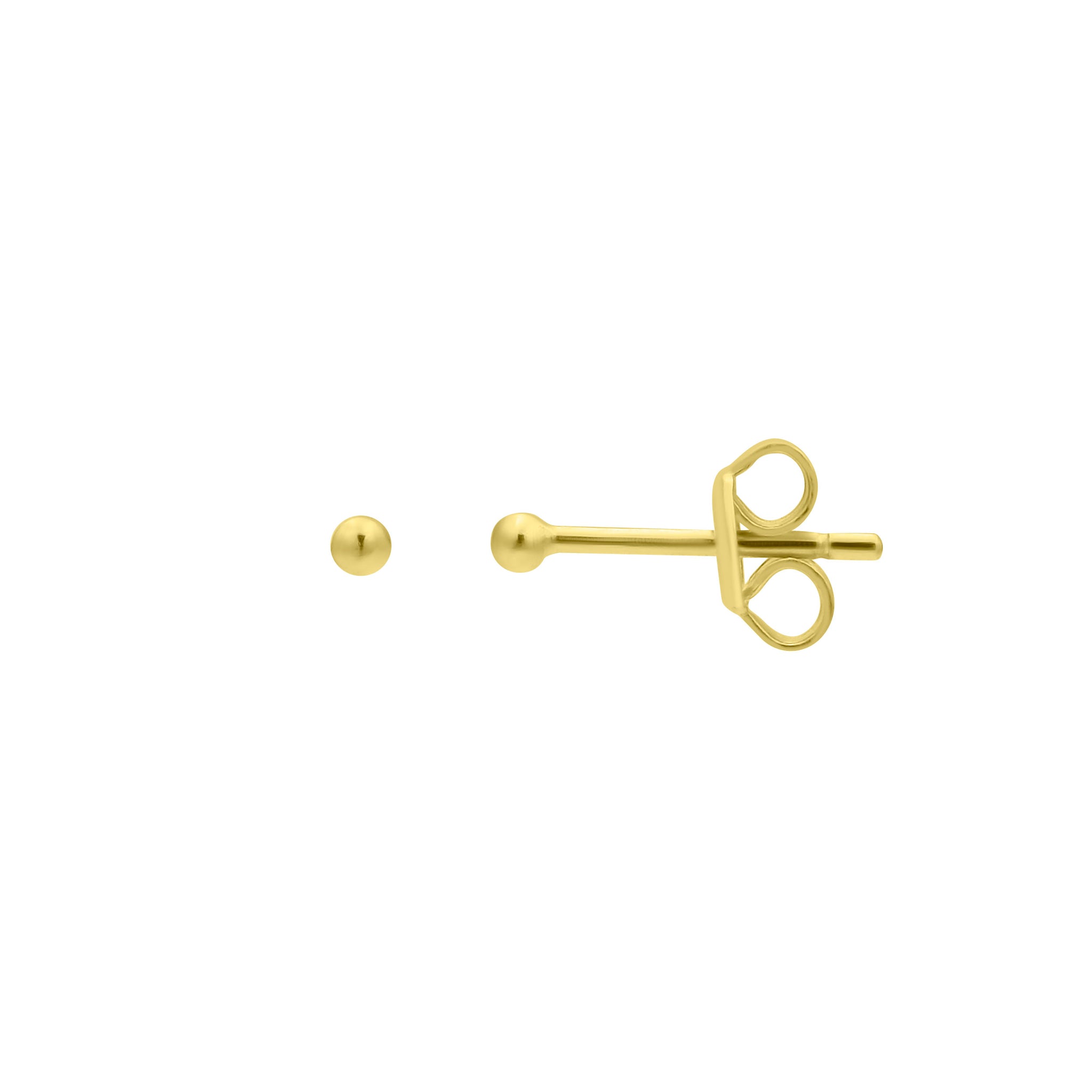 Single Tiny Dot Stud Earring, 14K Yellow Gold