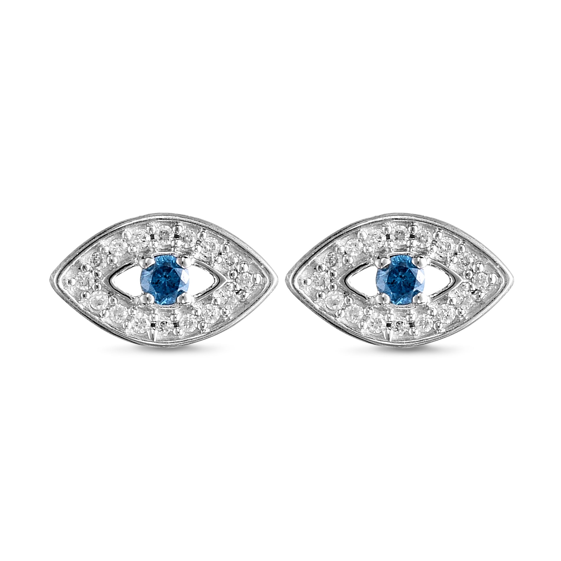 14K Gold Diamond Evil Eye Single Earring