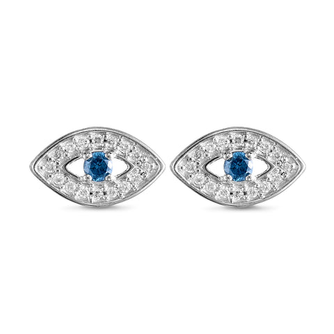 14K Gold Diamond Evil Eye Single Earring