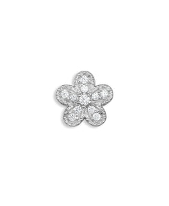 0.20 Cttw Floral Diamond Stud Earrings, Sterling Silver