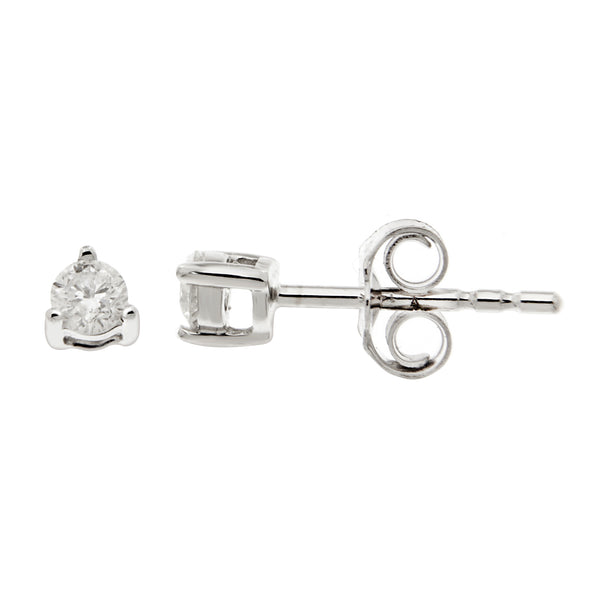 Diamond Single Stud Earring, Sterling Silver