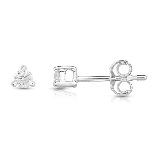 0.10 Cttw Diamond Single Stud Earring, Sterling Silver