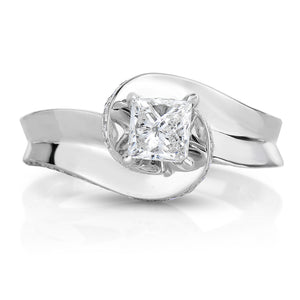 1.00 Cttw Princess-Cut Diamond Ring, 14K White Gold