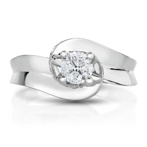 1.00 Cttw Round-Cut Diamond Ring, 14K White Gold