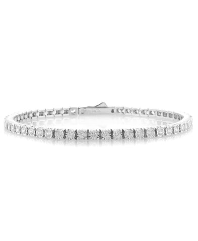 2.00 Cttw Diamond Tennis Bracelet, 14K White Gold