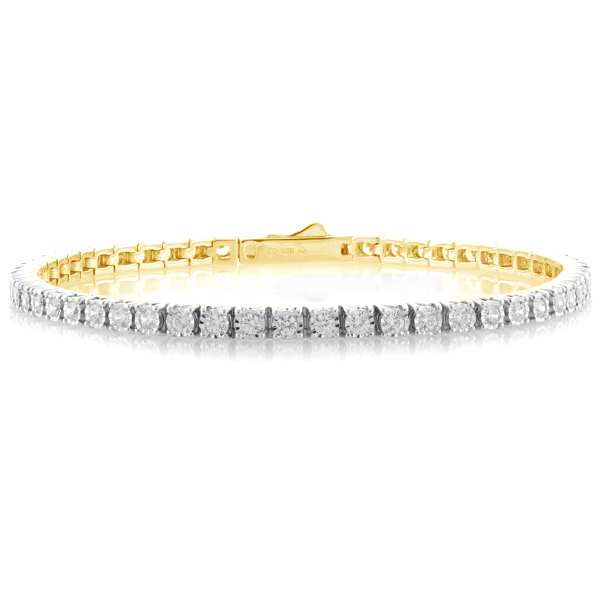 2.00 Cttw Diamond Tennis Bracelet, 14K Yellow Gold