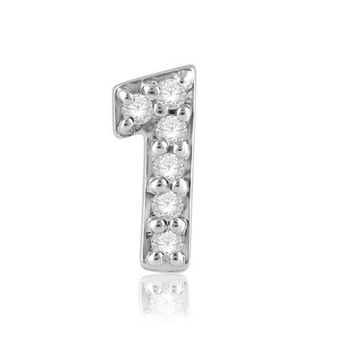 14K Earring Number 1, White Gold