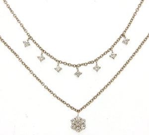 0.50 Cttw Diamond Layered Necklace, 14K Gold