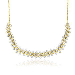 3.00 Cttw Diamond Multi-Row Necklace, 14K Gold