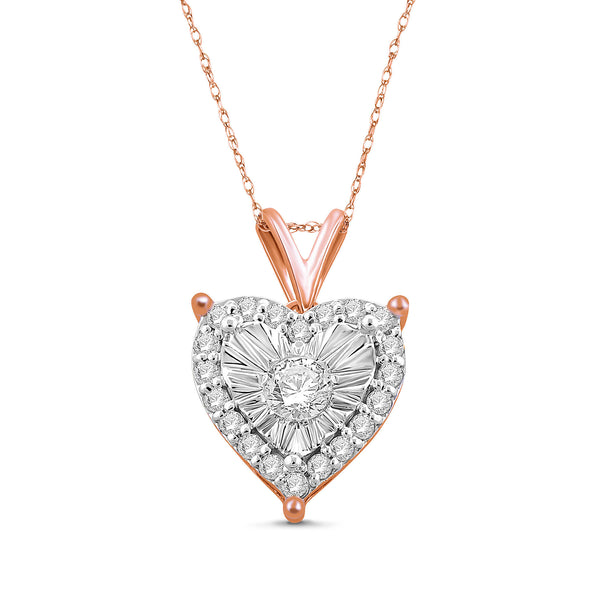 1/4 Cttw Diamond Heart Necklace for Women in Sterling Silver