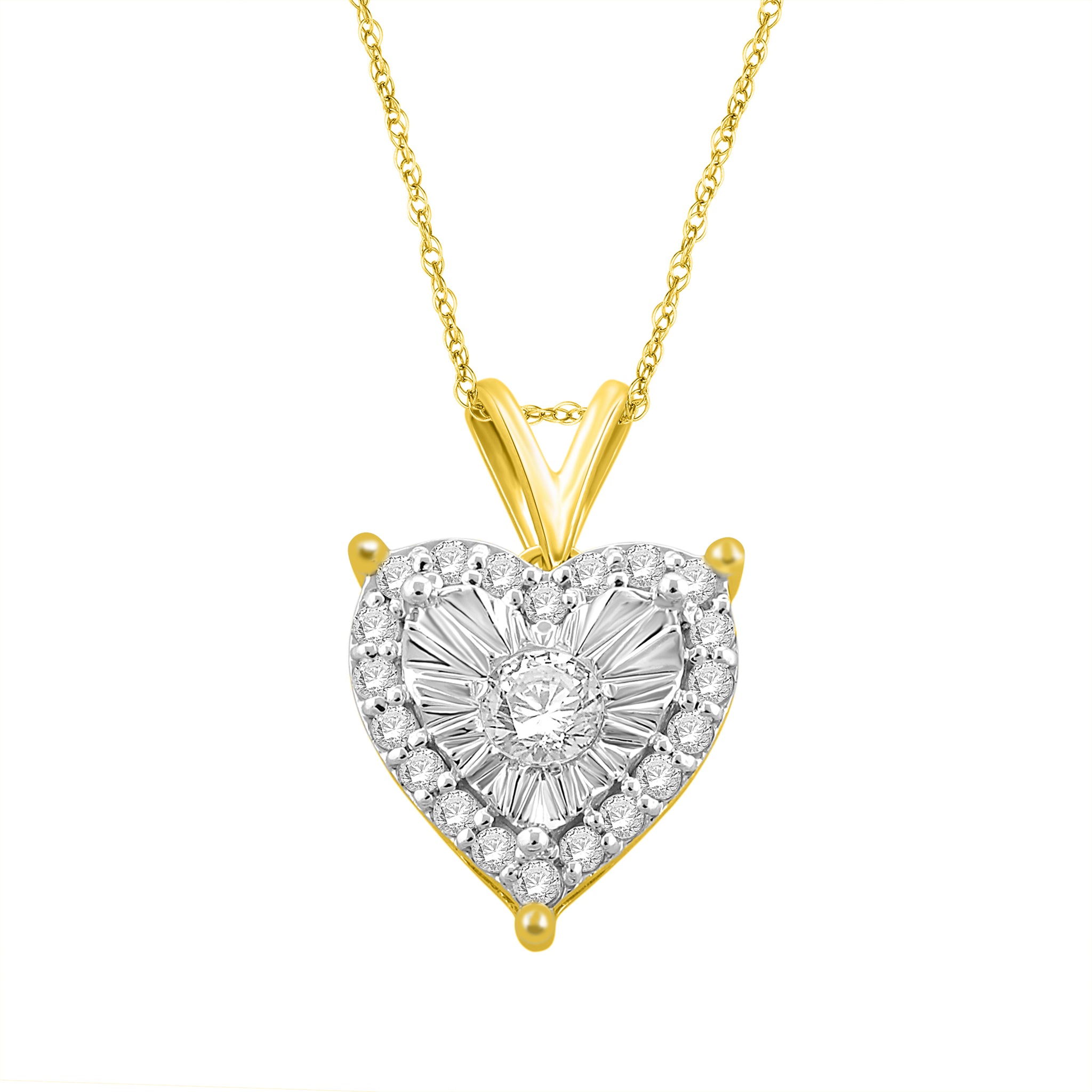 1/4 Cttw Diamond Heart Necklace for Women in Sterling Silver