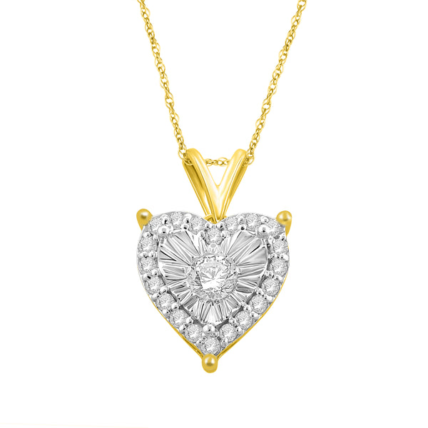 1/4 Cttw Diamond Heart Necklace for Women in Sterling Silver