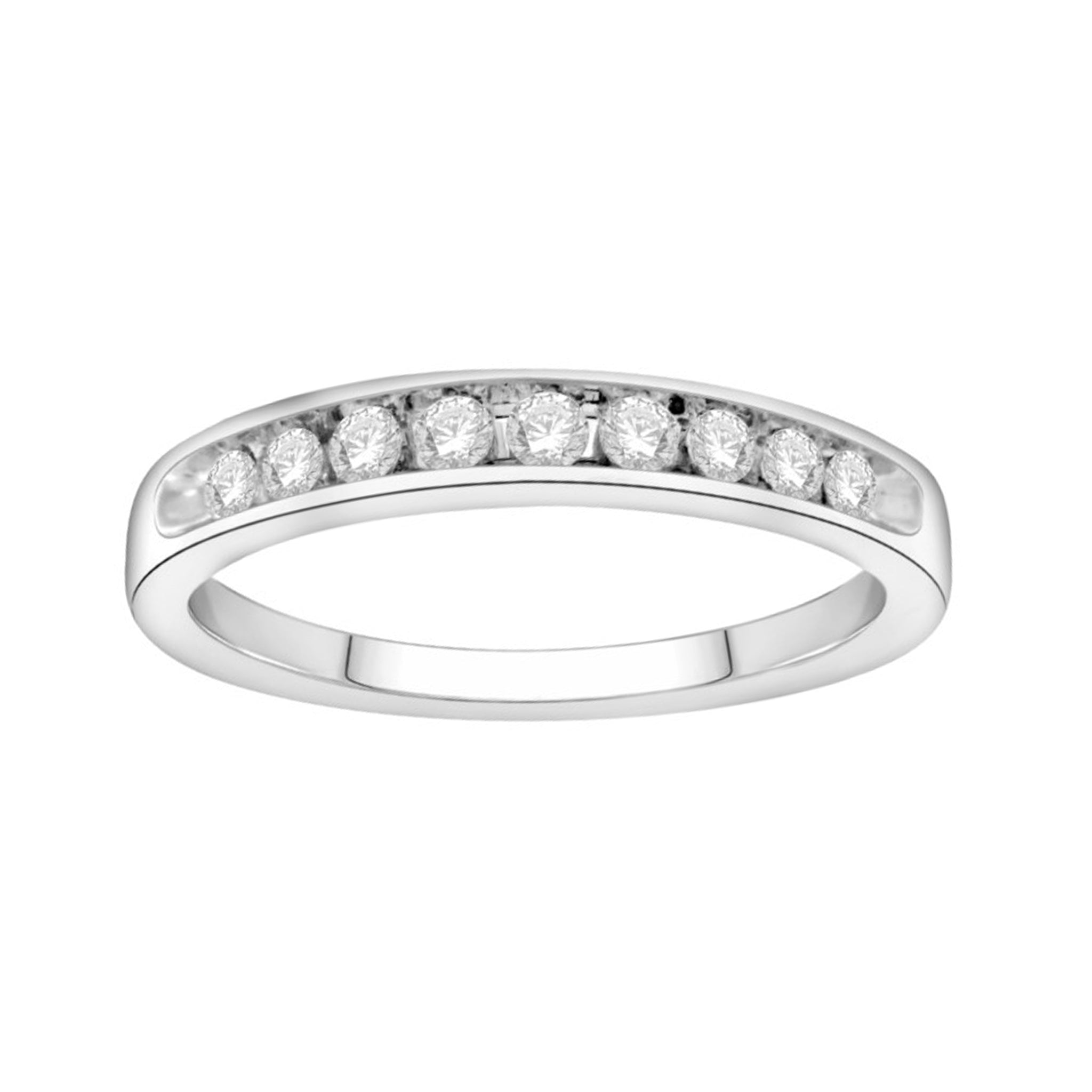 0.25 Cttw Diamond Eternity Band Ring, 14K White Gold