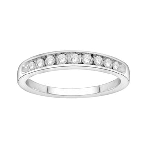 0.25 Cttw Diamond Eternity Band Ring, 14K White Gold