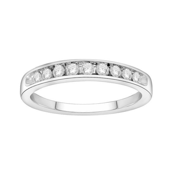 0.25 Cttw Diamond Eternity Band Ring, 14K White Gold