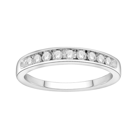 0.25 Cttw Diamond Eternity Band Ring, 14K White Gold