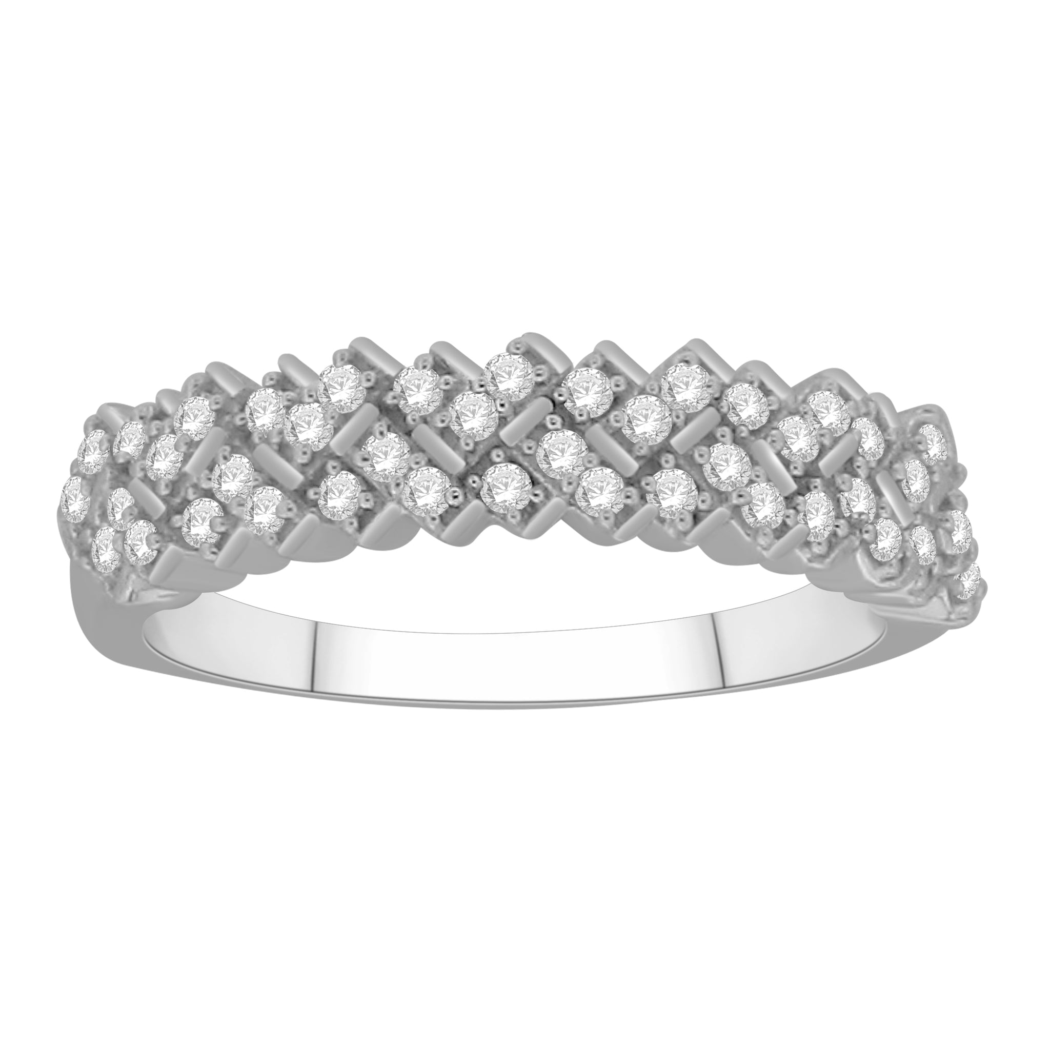 0.25 Cttw Diamond Cluster Ring, 14K White Gold