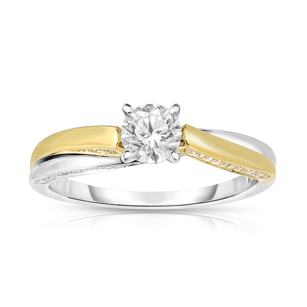 0.75 Cttw Diamond Ring in 14K two tone gold