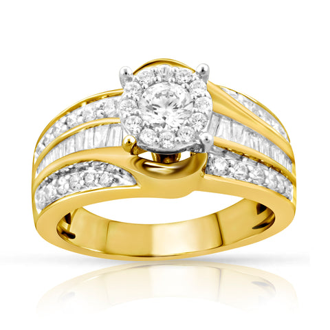 1.00 Cttw Diamond Ring, 14K Gold