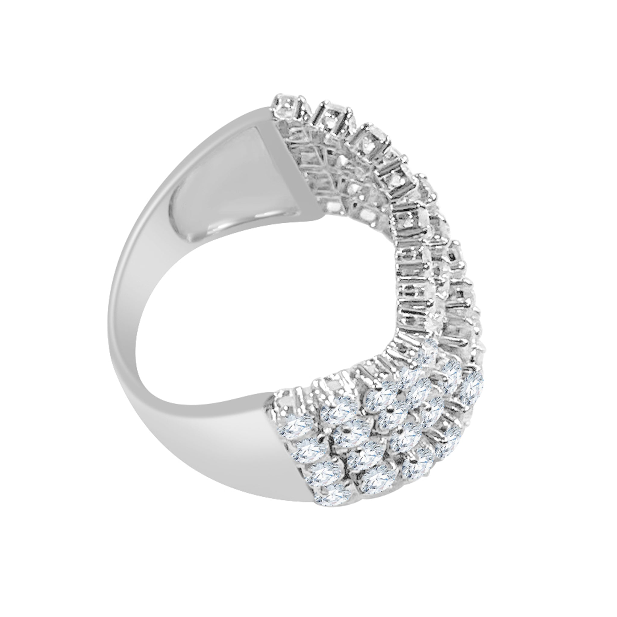 2.00 cttw Diamonds Cocktail Ring, 14K White Gold