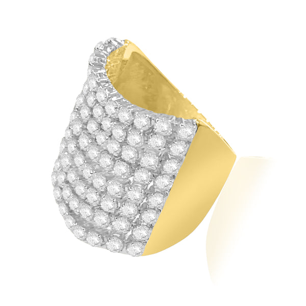 2.50 cttw Diamonds Cocktail Ring, 14K Yellow Gold