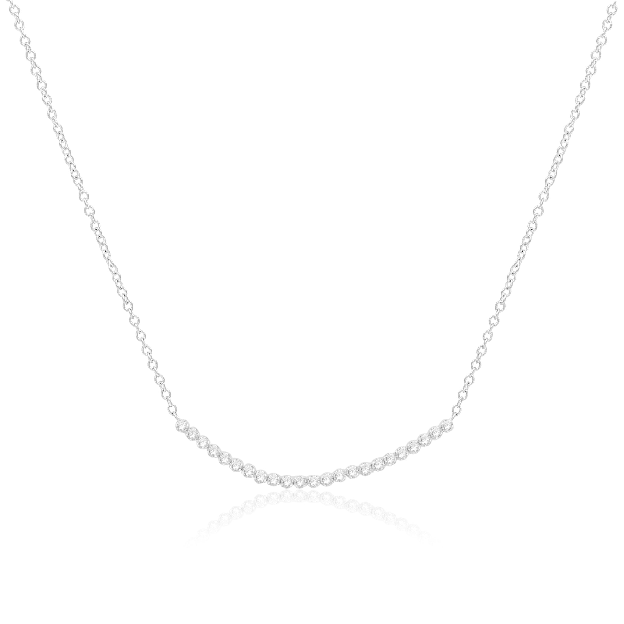 Lab Grown Diamond Bar Necklace, 14K White Gold