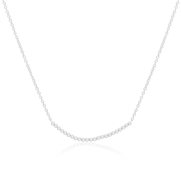 Lab Grown Diamond Bar Necklace, 14K White Gold