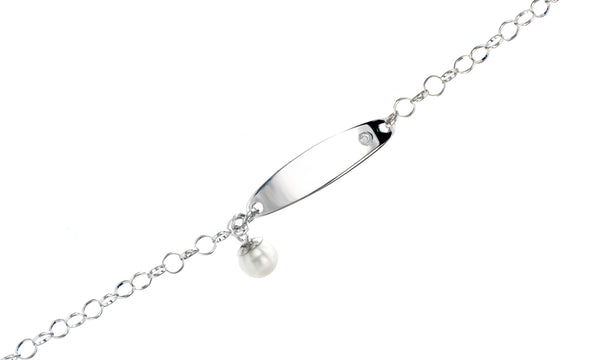 Sterling Silver Mini Diamond Accent and Pearl Jewelry for Children