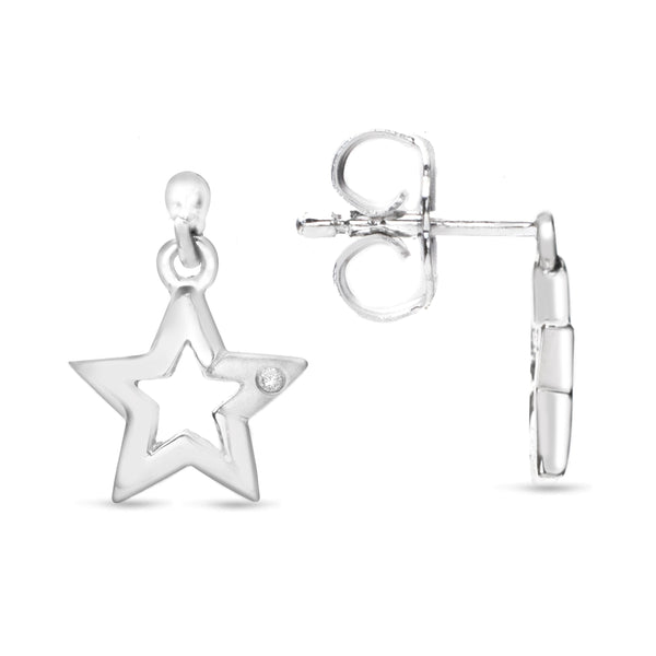 Diamond Accent Star Necklace Earrings or Bracelet for Girls in Sterling Silver