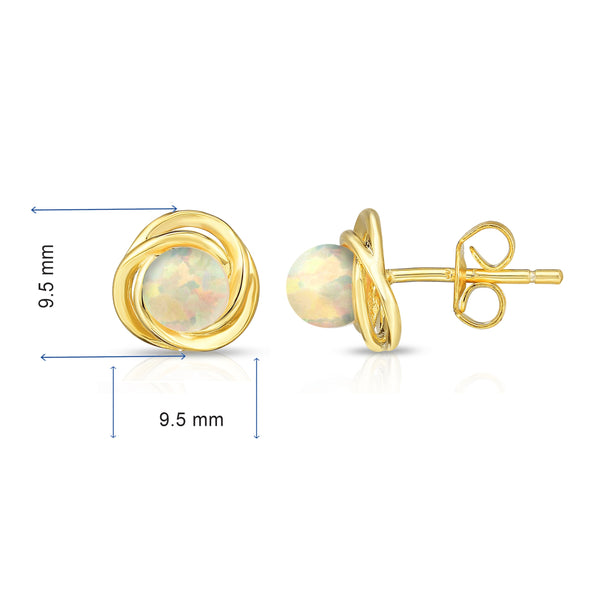 Love Knot Pearl Earrings or Necklace in Yellow Gold Plated Sterling Silver