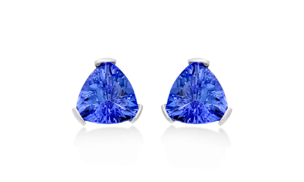 6mm Trillion Tanzanite Stud Earrings