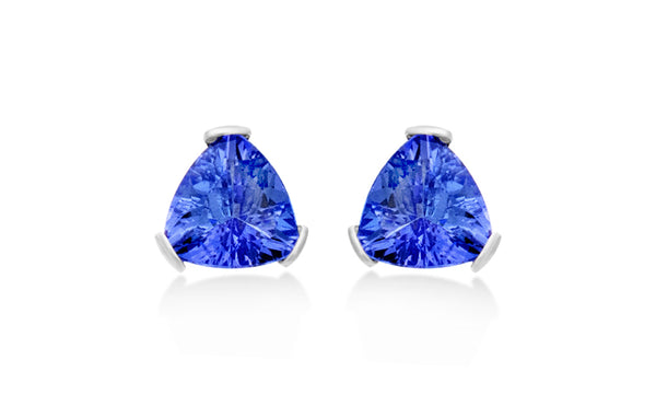 6mm Trillion Tanzanite Stud Earrings