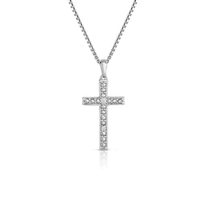 Diamond Accent Classic Tiny Cross Necklace