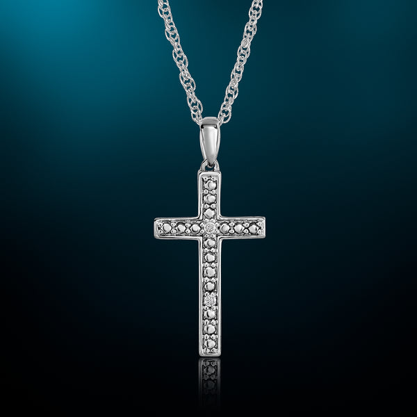 Diamond Accent Classic Tiny Cross Necklace