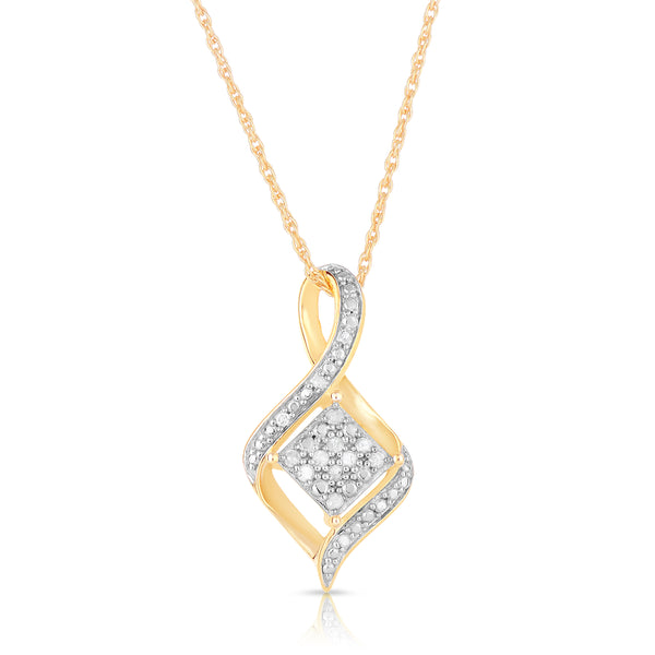 Dangling Diamond Jewelry for Women in Yellow Gold Plated Silver