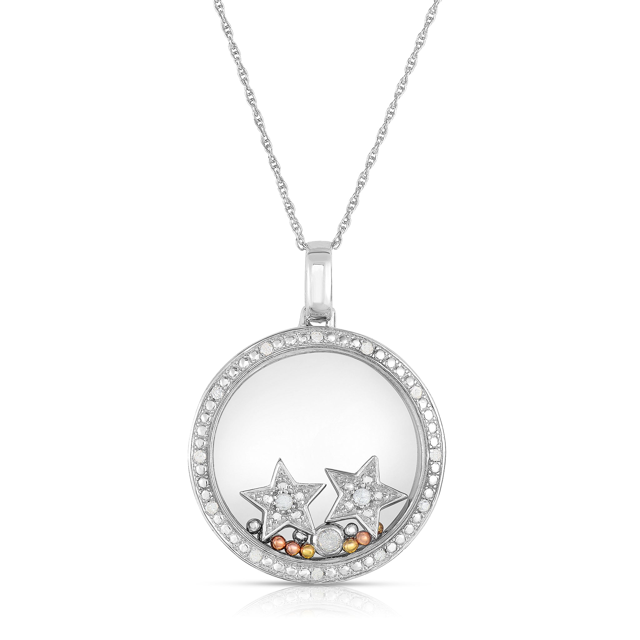 1/5 Cttw Diamond Movable Shaker Necklace in Sterling Silver